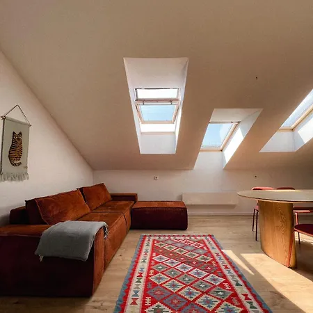 Designer Attic With Fireplace, Center * Vilnius