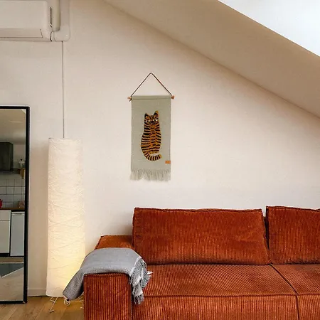 Designer Attic With Fireplace, Center Vilnius